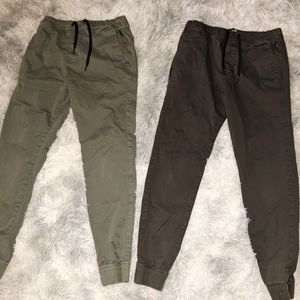 2 Pairs of Hollister Twill Jogger Pants